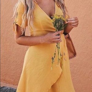 ❤️ Mustard Yellow Wrap Romper
